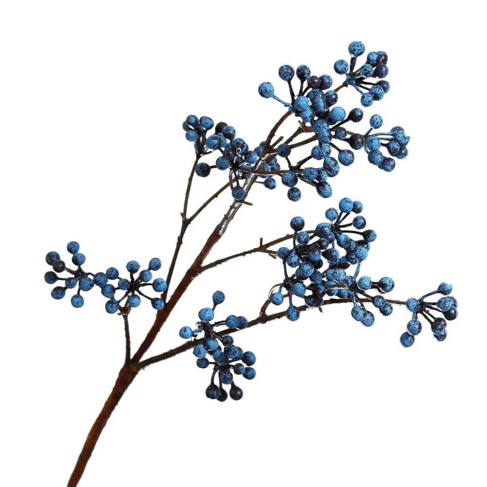 

Christmas Berry High Quality Plastic Artificial Blueberry Fruit Wedding Party Arrangement Decor Fake Flowers Simulation Berries