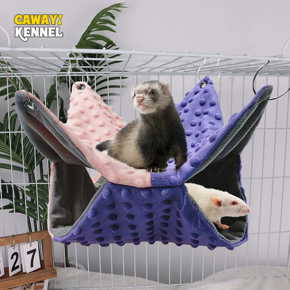Winter Warm Pet Hanging Bed Double Thickened Hammock For Flying Squirrel Guinea Pig