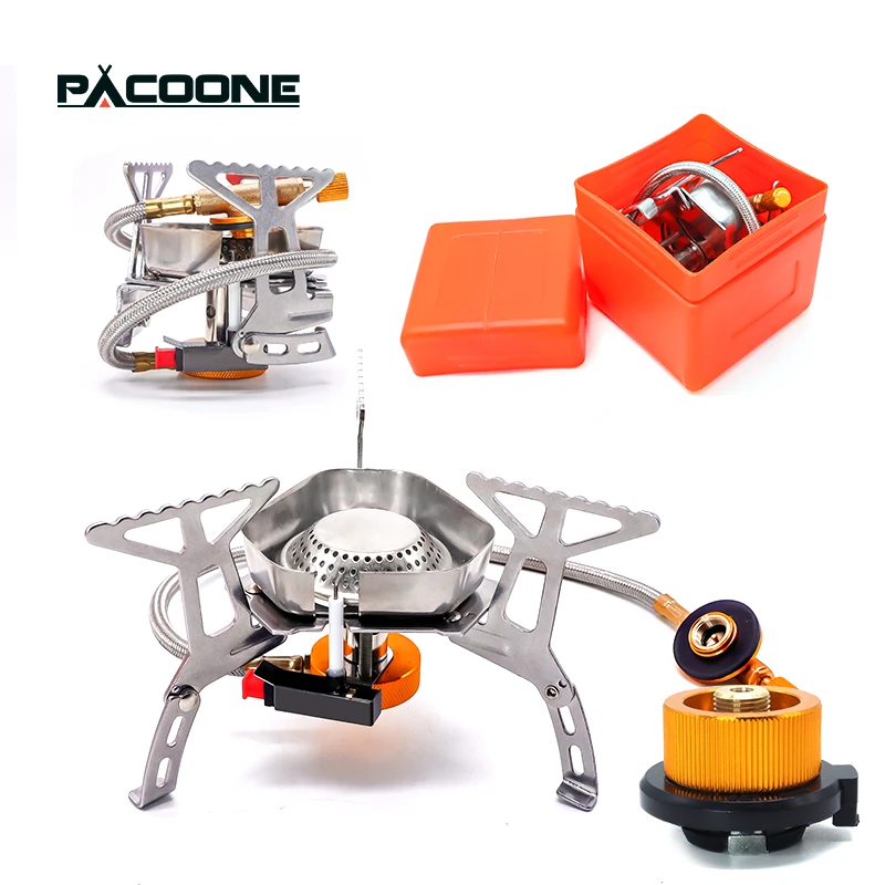Pacoone Tourist Burner Camping Wind Proof Gas Stove Outdoor Strong Fire