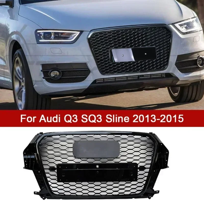 

Q3 RSQ3 Style Front Racing Grills Sport Honeycomb Mesh Engine Grill Grille for Audi Q3 SQ3 Sline 2013-2015 Car Accessories