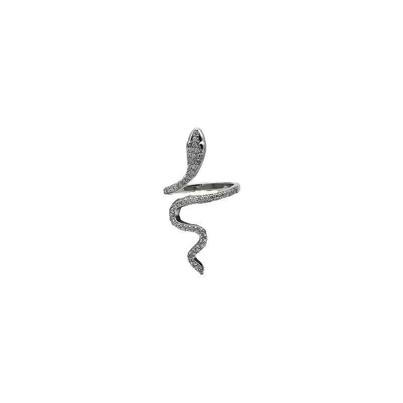 Finger Ring Silver Ring Opening Ring Adjustable Rings Wedding Rings Wedding Ring Animal Ring Sliver Color Cubic Zirconia Snake Open Adjustable For Women Party