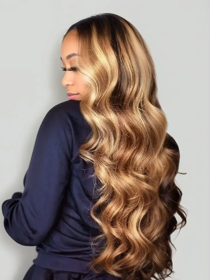 34 Inch Ombre Honey Blonde Human Hair 13x4 Highlight Body Wave Lace Front Wig 5X5 Pre Plucked With Baby Hair Wear And Go 5