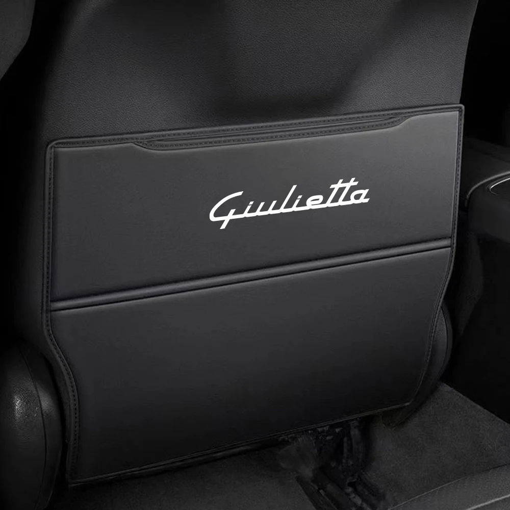 2PCS Leather Car Seat Back Anti Kick Pad For Alfa Romeo Giulietta 940 2010-2014 2015 Auto Accessories