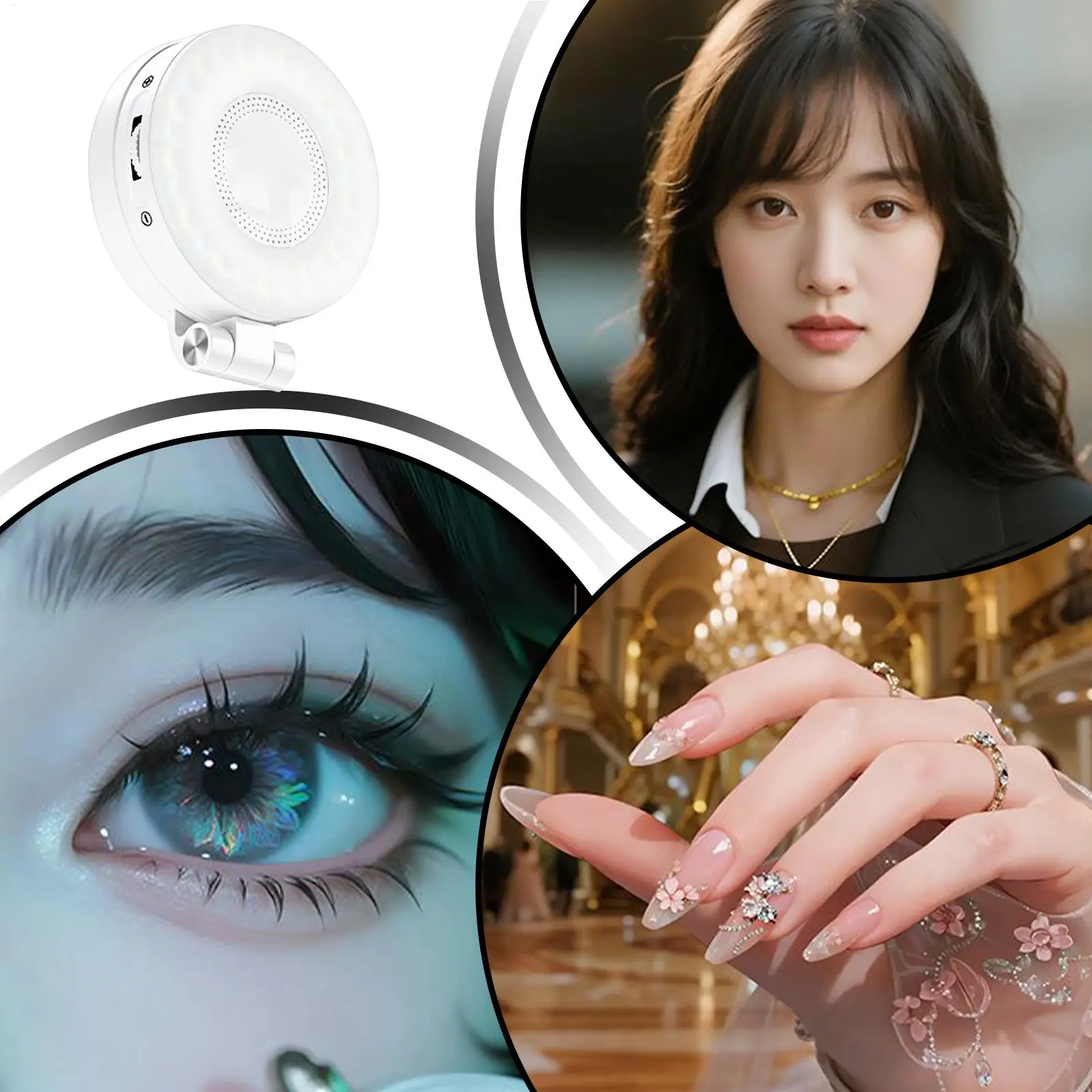 Portable Selfie Light Clip On Magnetic Phone Ring Light 3 Modes Adjustable Lighting For Makeup Laptop Webcam Camera Vlog