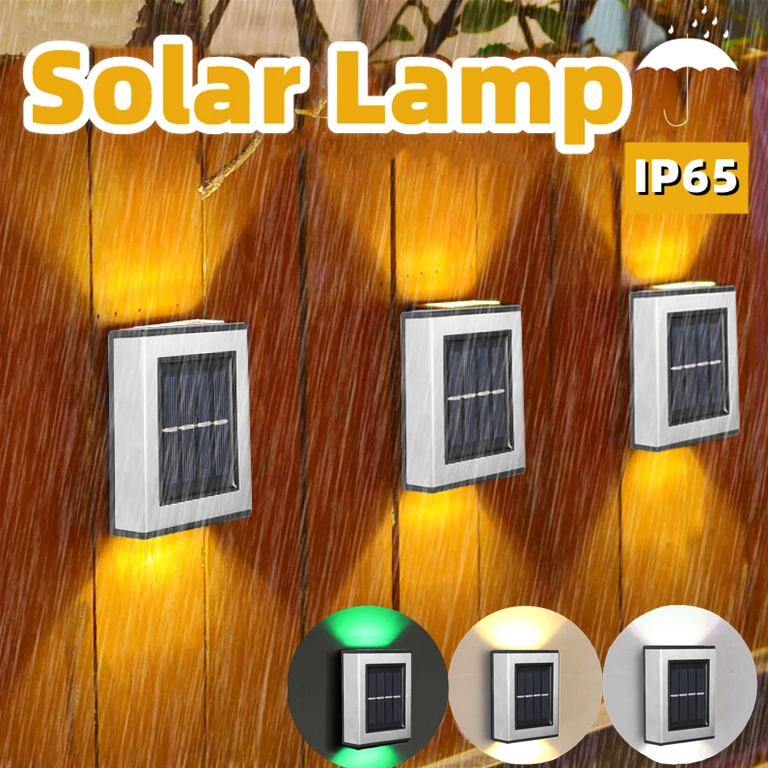 

Solar Wall Lamp Outdoor Ip65 Waterproof Solar Energy Wall Lamp Sun Power LED Light Garden Yard Stair Balcony Fence Sunlights