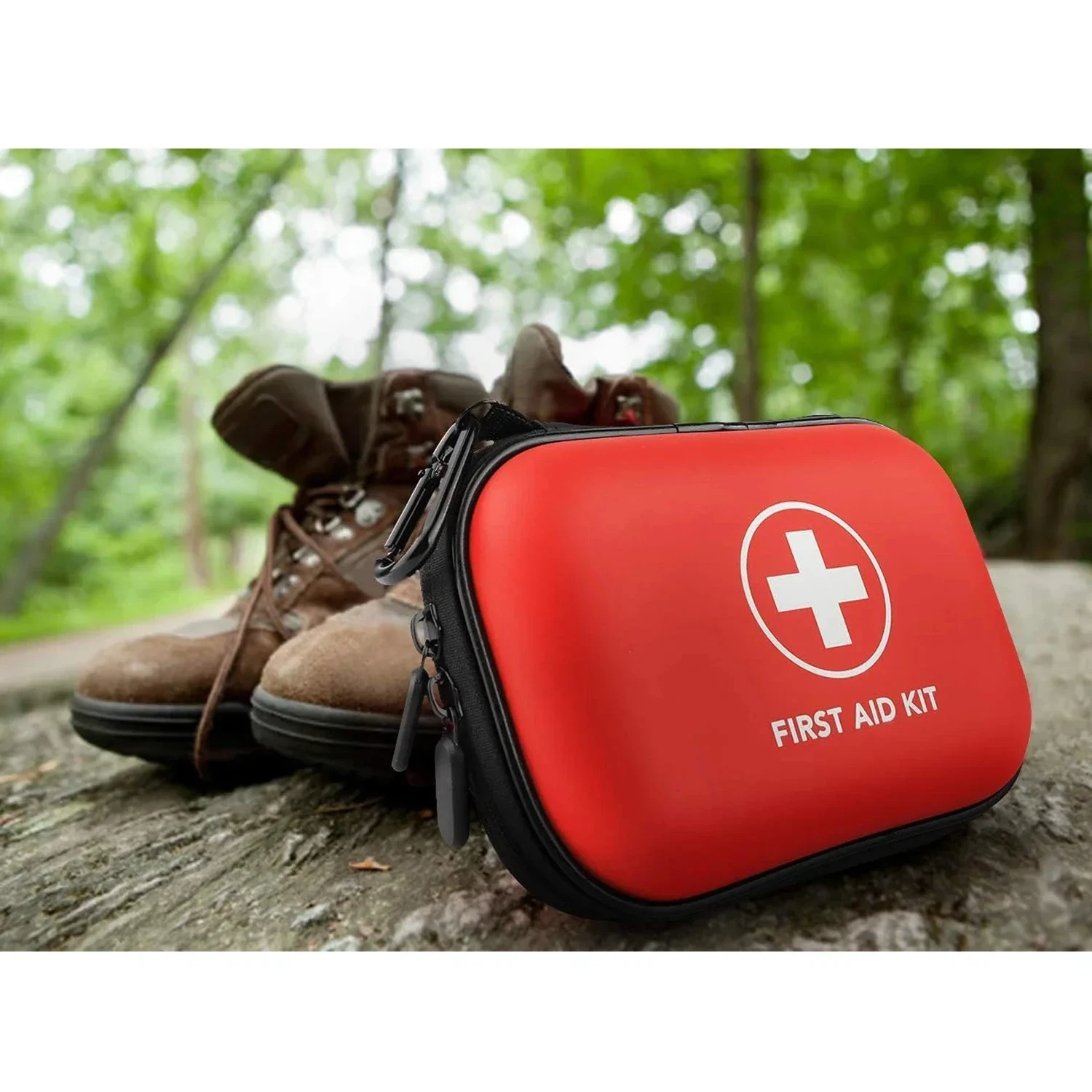 Portable First Aid Kit in Hard Shell Case with Carabiner Clip Compact Emergency Medical Bag for Home Outdoor Travel Cam first aid kit