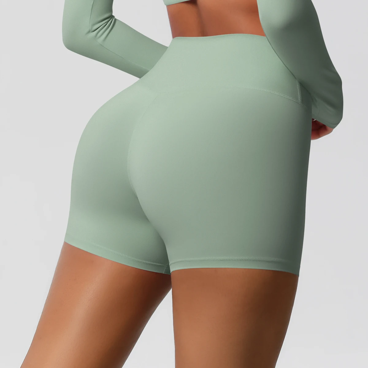 Women Sports Shorts Yoga Shorts Naked Feeling High Waist Yoga Shorts Push Up Fitness Leggings Tummy Control Yoga Slim Shorts 3