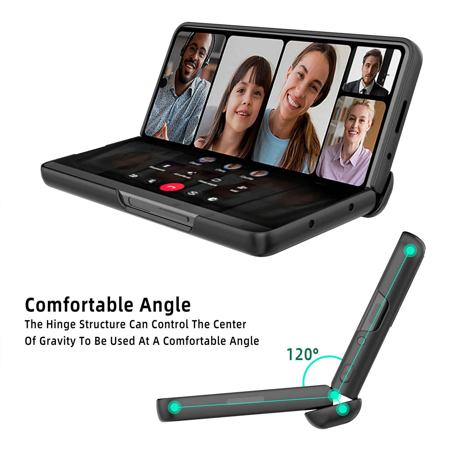 with S Pen Slot For Samsung Galaxy Z Fold 5 4 3 Case Hinge Leather Carbon Fiber Magnetic Kickstand Full Screen Protector Cover