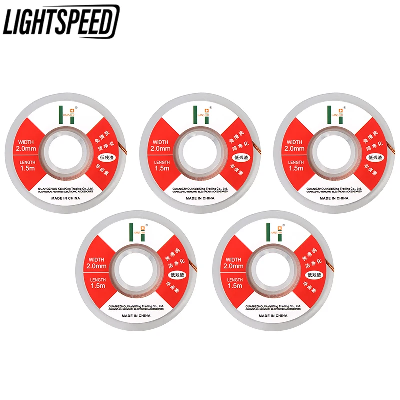 

5pcs/10pcs Width 2.0mm Solder Wick Remover Desoldering Braid Wire Braid Solder Remover Wick Wire for BGA stencil