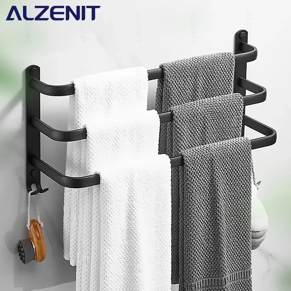 Towel Rack Towel Holder Towel Bar Rod Rail Wall Mount Hanger Shower Rack Bathroom Holder 40-60CM