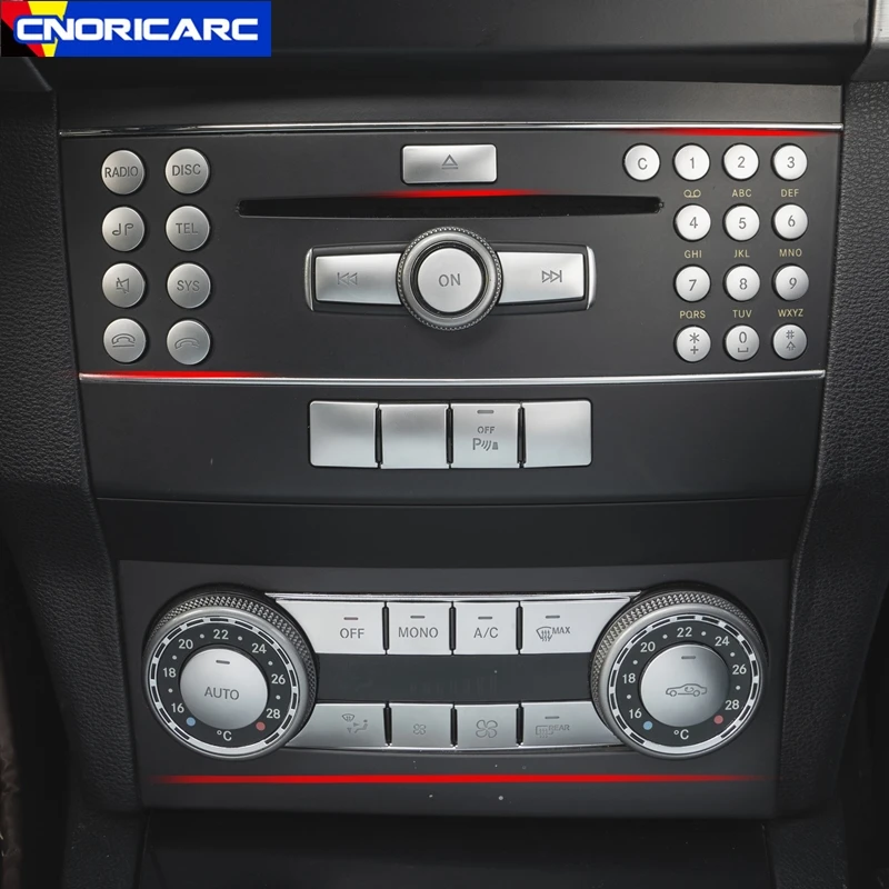 

Автомобильная центральная консоль кондиционера CD панель Кнопка блестки стикер отделка для Mercedes Benz C Class W204 GLK X204 аксессуары