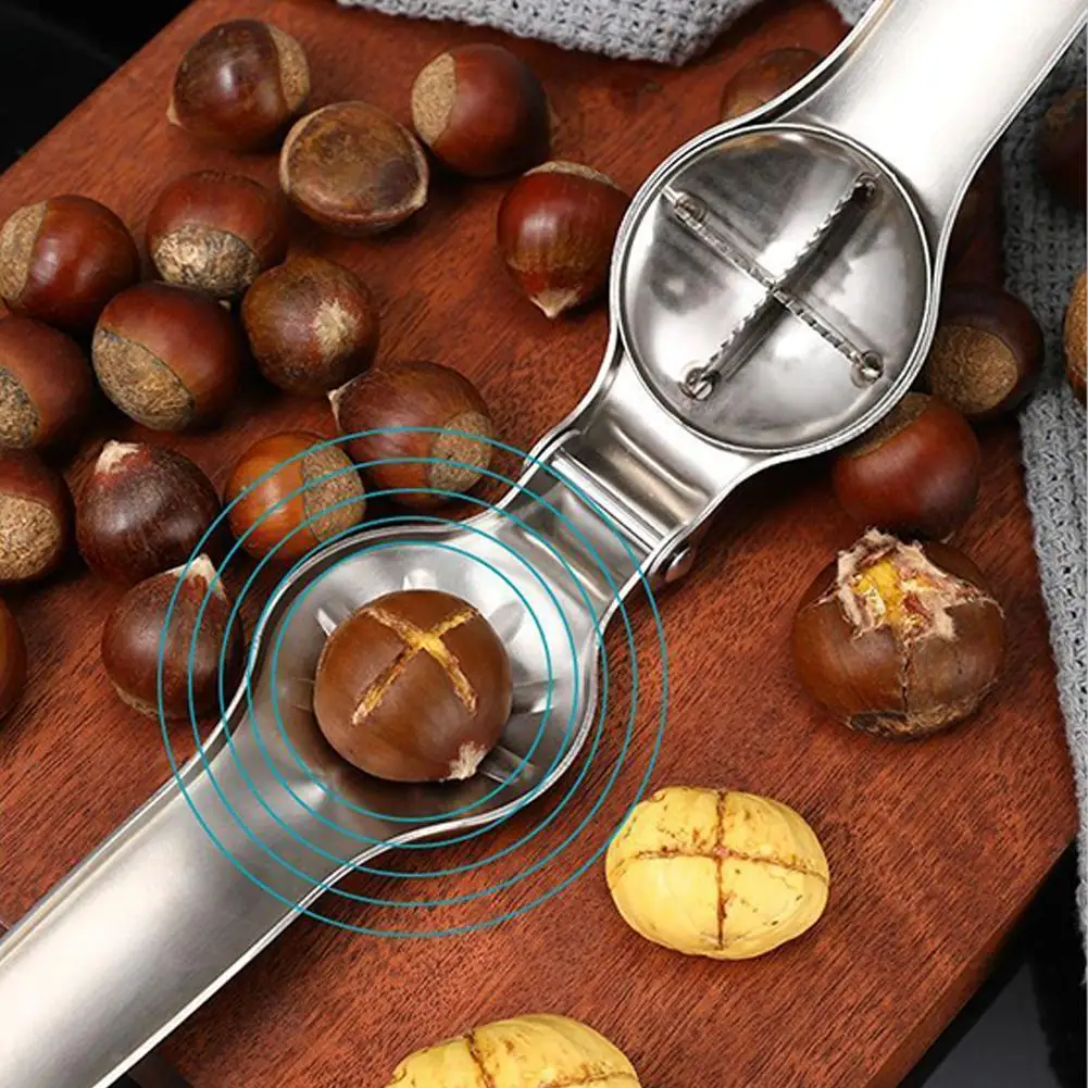 Description Picture 4 of itemChestnut Opener Machine Stainless Steel Quick Clip Pliers Cutter Nut Chestnut Kitchen Cracker Walnut Tool Sheath Sheller T3g7