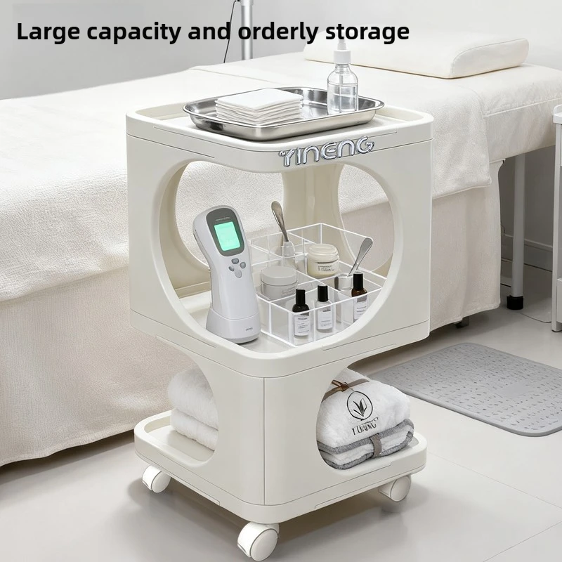  Carrello per salone INS e carrello per attrezzi per unghie portatile multi-livello per trucco per clinica spa di bellezza, supporto per rotelle estetico professionale - immagine 3