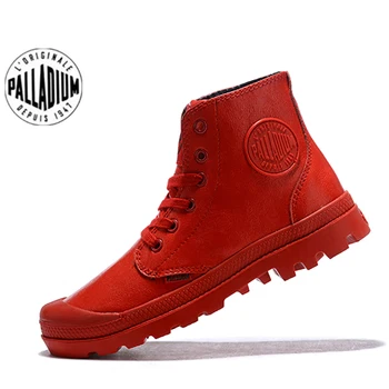 PALLADIUM Palabruuse 남성용 캔버스 앵클 부츠, 단색 맞춤형 패션, 밀리터리 데일리 컴포트 미드 카프 부츠