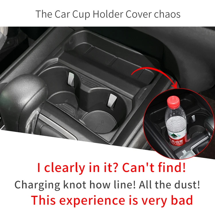 ZUNDUO für Mazda CX-50 Stoßdämpfender Getränkehalter Zentrale Wasseraufbewahrung Tasse Box Ablagefach Zubehör TPE – Detail 2