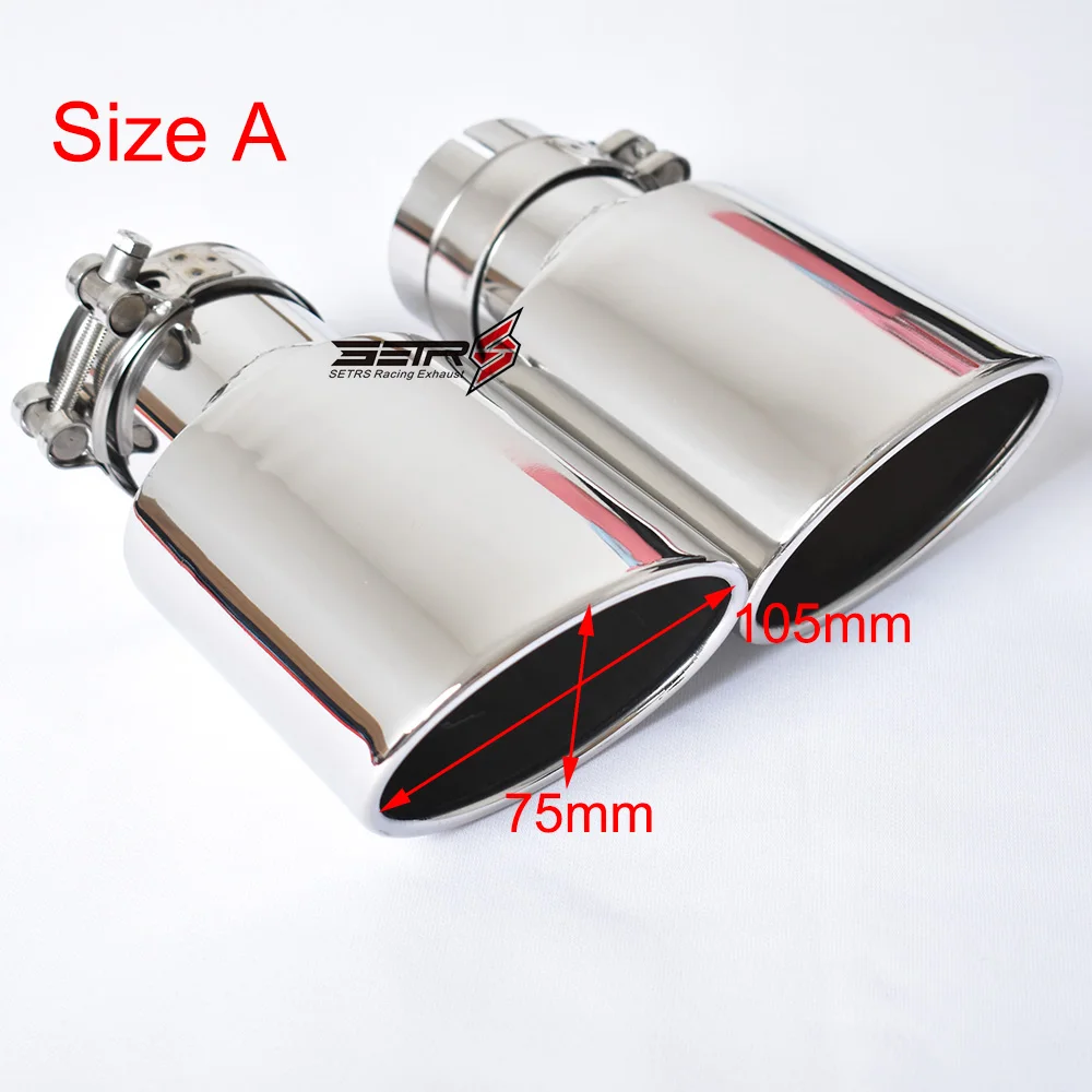 Car Accessories Outlet 1PC 105 mm Oval Stainless Steel Universal Exhaust Tip Muffler Pipe For Reiz Carola exhaust muffler tip exhaust pipe muffler exhaust trim pipe