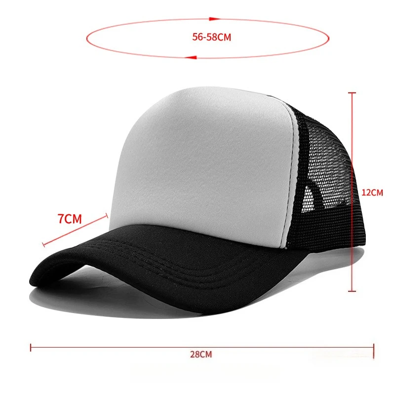 Sponge Mesh Baseball Cap Unisex Solid Color Trucker Hat Adjustable UV Protection Fashion Breathable Snapback Sun Hat