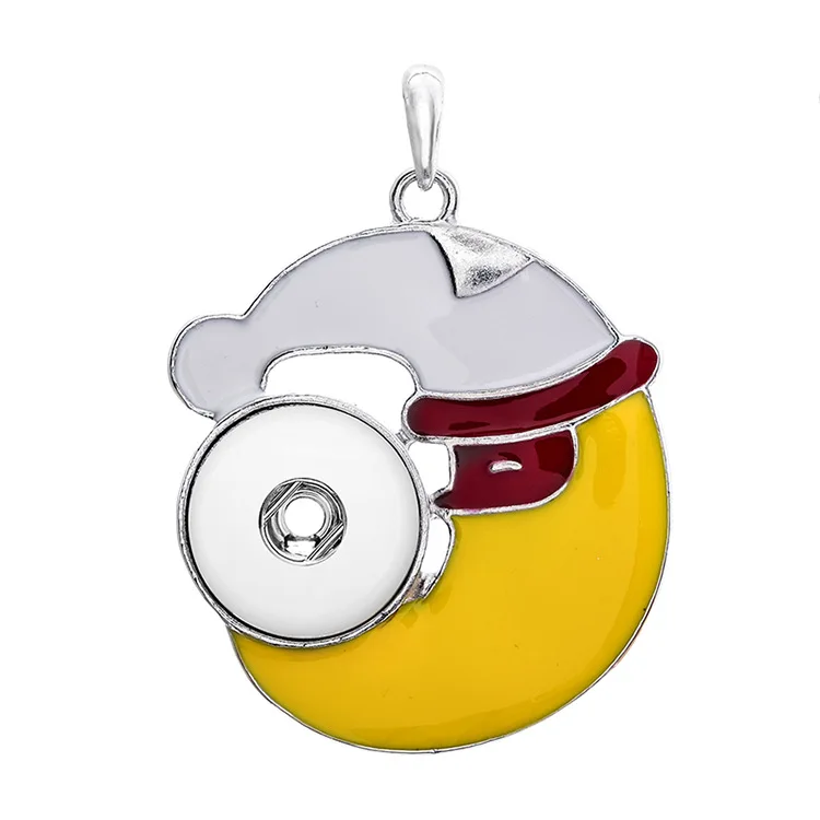 10pcs Snap Buttons Christmas Snowman Pendant 18mm Snap Jewelry Metal Christmas Trees Charms Diy Snap Necklace