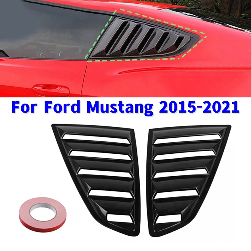 

2Pcs/set Car Modified Side Air Outlet Blinds Balck Scoops Spoiler Air Vent Trim Cover For Ford Mustang 2015-2021