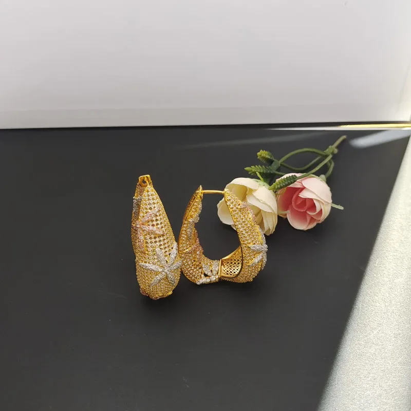 

100% Original Design Dazzdelic AAA Cubic Zirconia Trendy Little Flower Hoop Earring For Women Dating And Party
