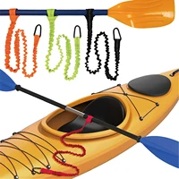 1PC Elastic Kayak Paddle Leash Adjustable With Safety Hook Fishing Rod Pole Coiled Lanyard Cord Tie Rope Rowing Boat Accessories 2