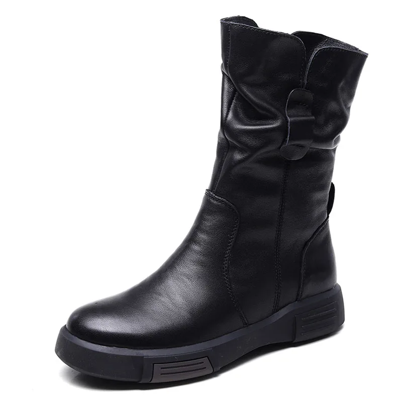 DRKANOL 2025 Women Mid-Calf Boots Autumn Winter Warm Plush 100