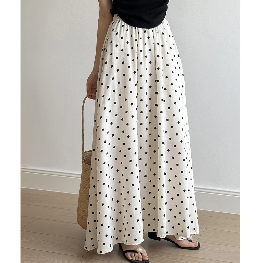 ★2025SS新作★ITZAVIBE★WHITE DOTTED LAYERED WRAP LONG SKIRT WHITE DOTTED LAYERED WRAP LONG SKIRT - ITZAVIBE | 60