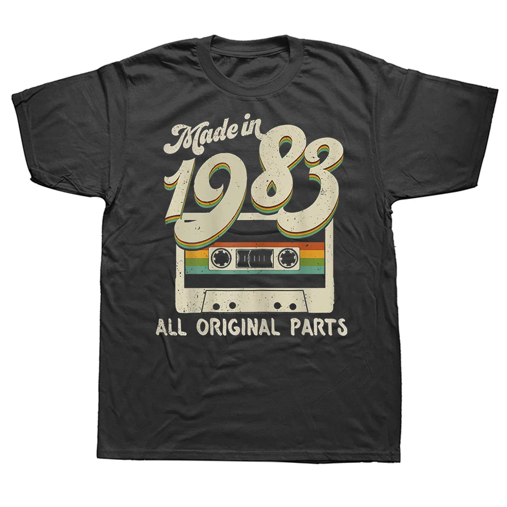 Lustige T-Shirts mit Grafik „Made in 1983“ in limitierter Auflage, Herren- und Damenmode, lässiges T-Shirt, 100 % Baumwolle, locker geschnittenes Oversize-T-Shirt