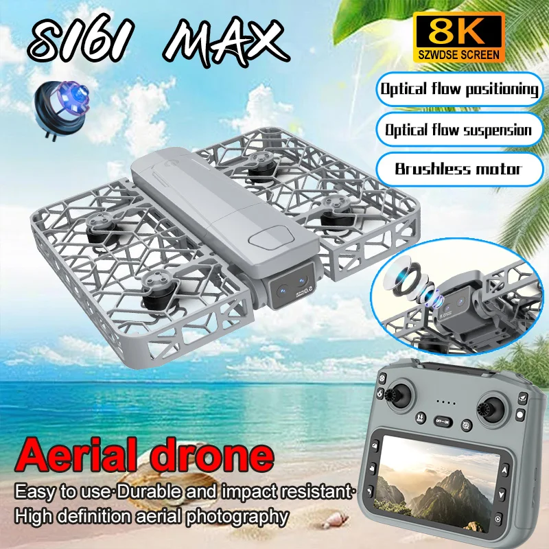 2025 Nuovo S161 Mini Drone Professionale 8K Fotocamera con WiFi FPV UAV Schermo di Controllo Remoto Motore Brushless Quadcopter Festival Regalo