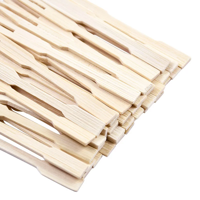 100pcs Mini Bamboo Forks Cocktail Fruit Forks Appetizer Small Forks for Disposable Food Picks Party Charcuterie Accessories