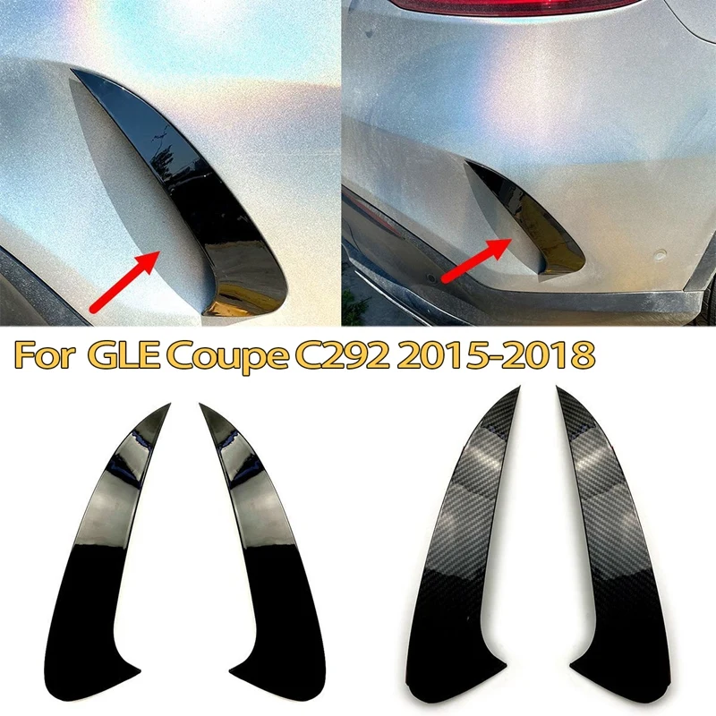 Glossy Black Rear Bumper Splitter Spoiler Rear Canard Air Vent Trim for Mercedes Benz GLE Coupe C292