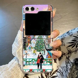 Enchanted Winter Night Clear Phone Case - Snowy Mountain Forest Design for Samsung ZFlip 6 (Style 1)