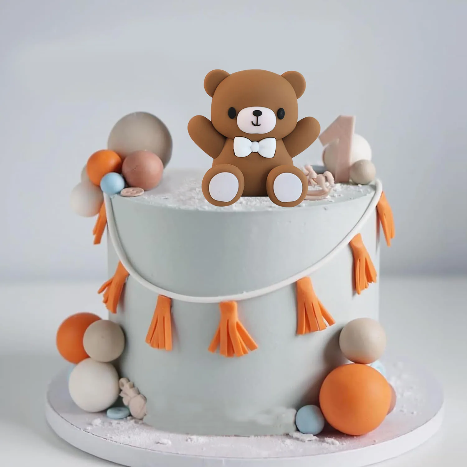 3D-Bär-Kuchenaufsätze, Bären-Kuchendekorationen für Jungen, Mädchen, Babyparty, Geburtstagsparty-Zubehör – Detail 9