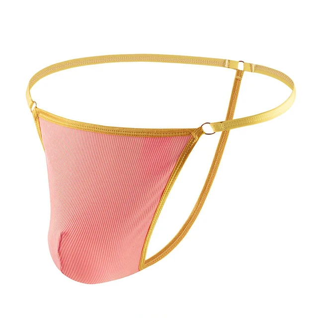 Elastic Mens Thong Metallic Ring Sexy T Back Micro String Extrême