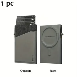 Slim Minimalist RFID - Blocking Men's Wallet with Pop - Up Card Holder and Money Pocket (Grey)