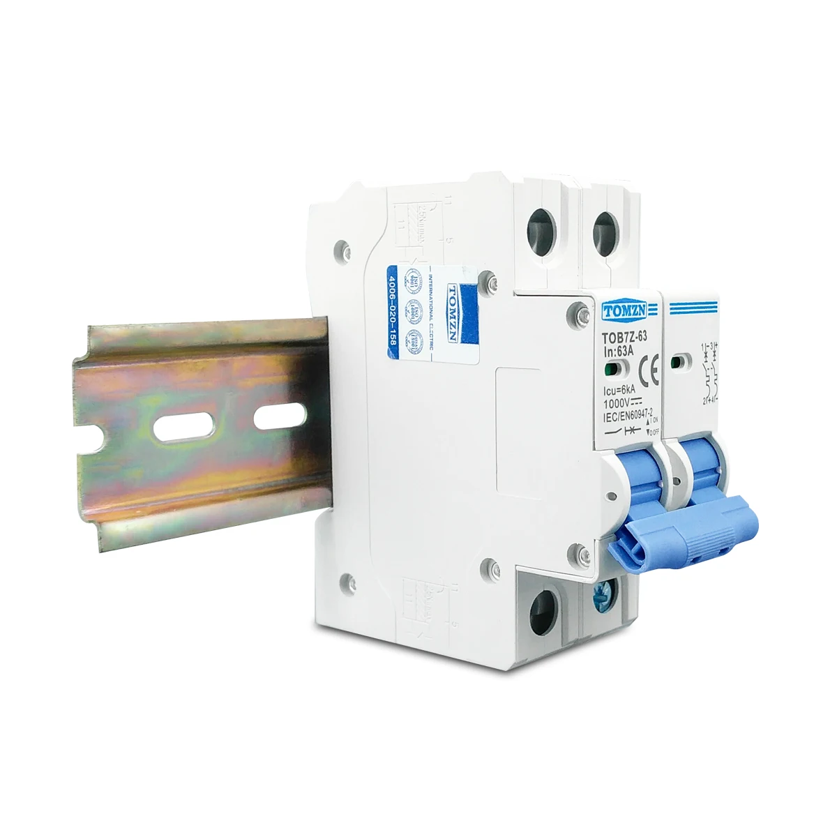 2P DC 1000V Solar Mini Circuit Breaker 3A 6A 10A 16A 20A 25A