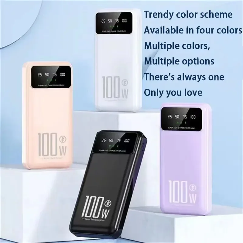 

Power Bank 100000mAh 100W Super Fast Charging Portable External Battery Charger For Iphone 14 13 Samsung Huawei Xiaomi Poverbank