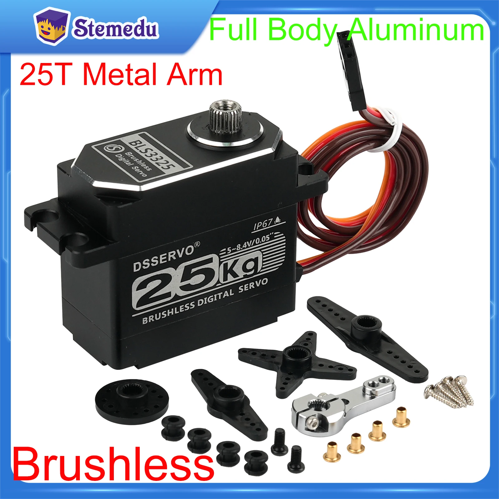 25KG BLS3325 Digital Servo Motor All-Metal 180/270/360 7.4V