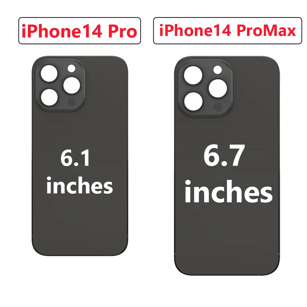 아이폰14 프로맥스 배터리 백도어 글래스 교체용 큰 구멍 백 글래스 아이폰14 프로 하우징 후면 배터리 커버 로고 없음