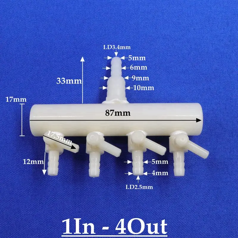 2 pcs 4-8mm 2~6 Heads Aquarium Fish Tank Air Pump Hose Connector Oxygen Pipe Splitter Distributors Aeration Tube Valve