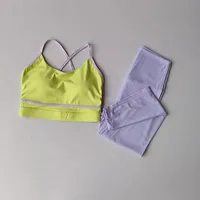 Women's Yoga Set Workout Set 2 Piece High Waist Yoga Leggings Sports Bra Gym Suit Activewear Sports Fitness Set Sports Suit - Image 6