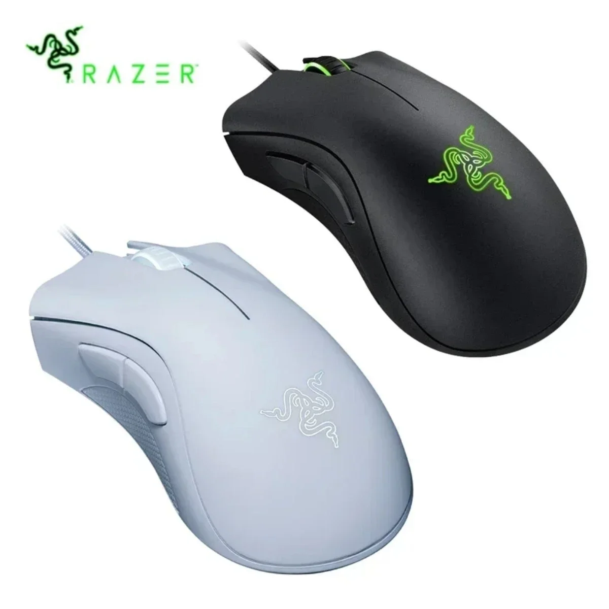 Razer-DeathAdder Essential Wired Gaming Mouse, 6400DPI Sensor óptico, 5 independentemente botões para laptop, PC Gamer, Novo