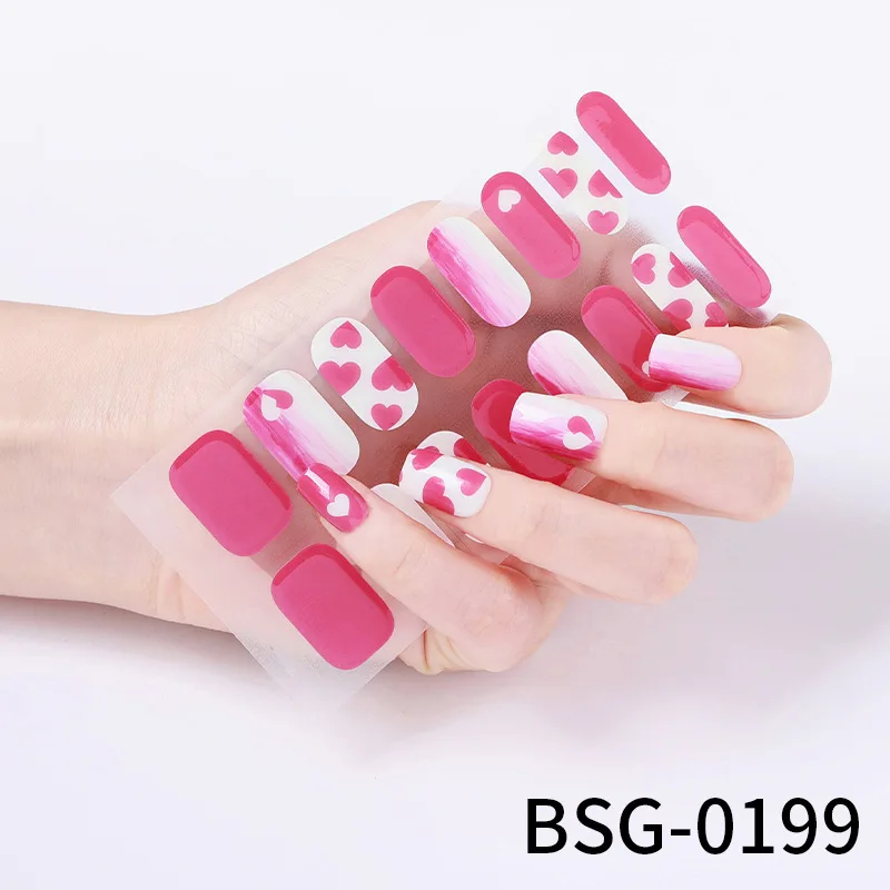16Tips Nagellack UV Gel Nagel Aufkleber DIY Nail Art Design Aufkleber Full Cover Gel Wraps Aufkleber Für Frauen Aufkleber Dekoration – Detail 15