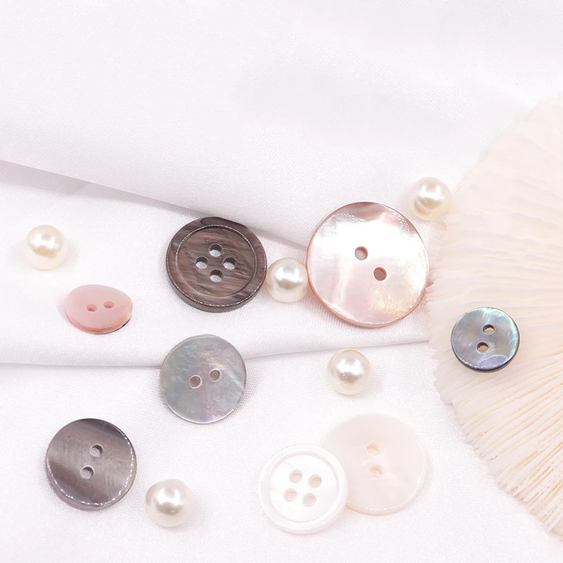 10Pcs Natural Pearl Shell Buttons for Clothing Sewing Accessories Scrapbooking DIY Crafts Garment Decoration Round Shell Button 3