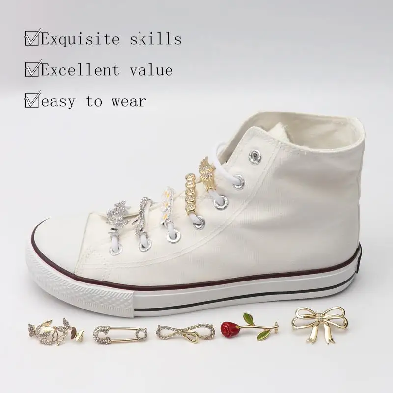 34 Adornos Para Zapatillas – Charms, Lazos Y Broches Con Perlas, Para Personalizar Calzado Y Ropa