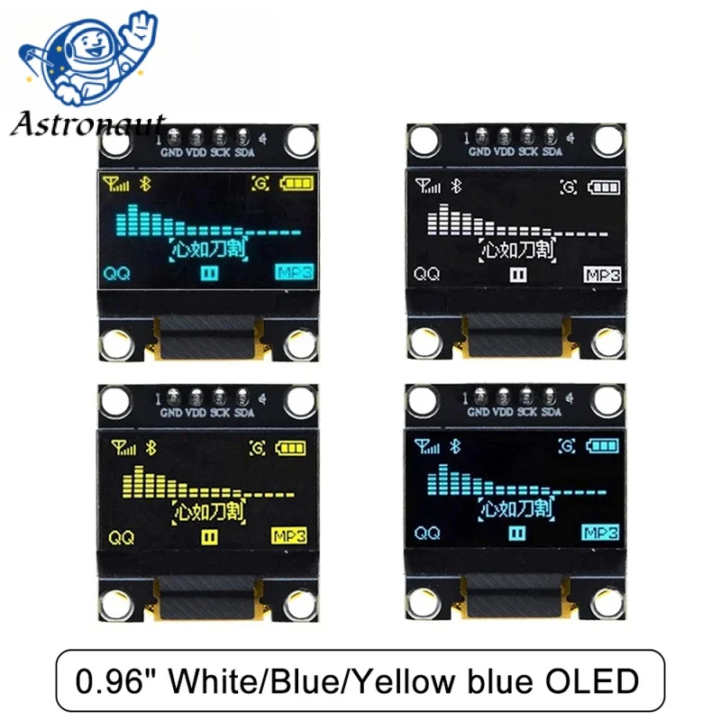 

0.96 inch IIC SPI Serial 7/4Pin White/Blue/Yellow Blue/Yellow OLED Display Module SSD1306 12864 LCD Screen Board for Arduino