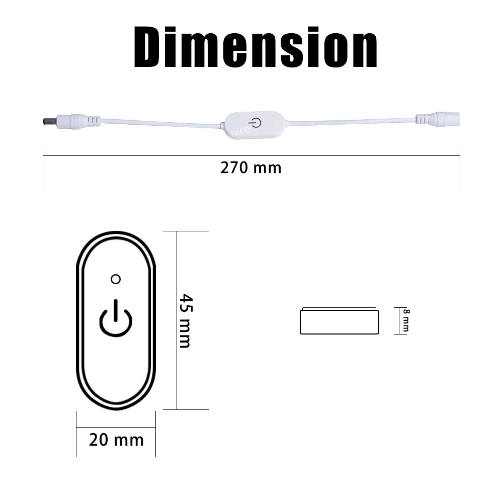LED Strip Controller LED Dimmer Switch LED Dimmer Controller Smart Dimmer Switch LED Strip Switch DC12V 24V 3A LED Tape Lights Touch Dimmer Switch Brightness Dimming Memory Function With DC Plug For 5050 SMD COB LED Strip FCOB led strip controller,led dimmer switch,led dimmer controller,smart dimmer switch,led strip switch