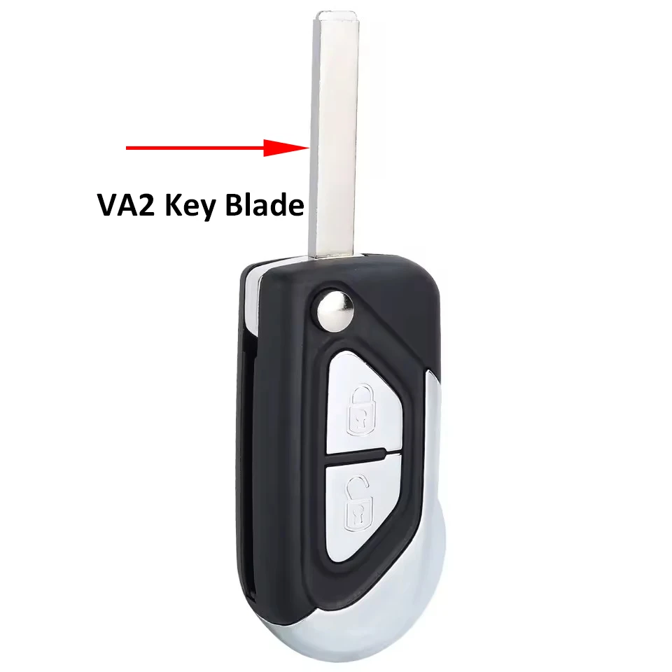 Premium Remote Key Shell Case with 2 Buttons and VA2 HU83 Blade
