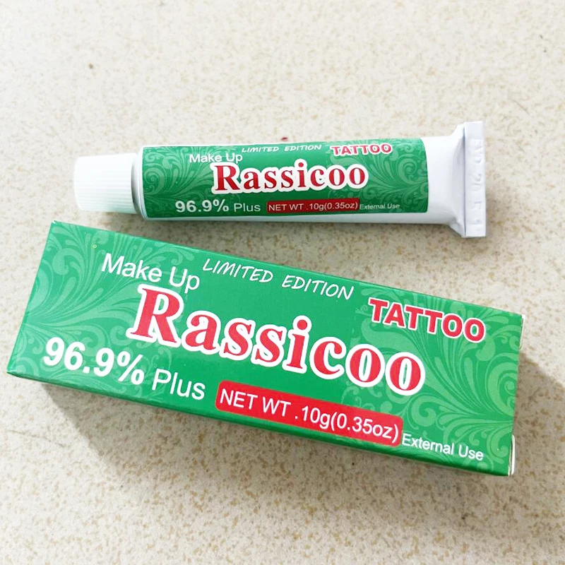 

Новинка 96.9%, оригинальный крем для татуировки RASSICOO, Зеленый Крем Для Перманентного Макияжа, микроблейдинг, бровей и губ, 10 г