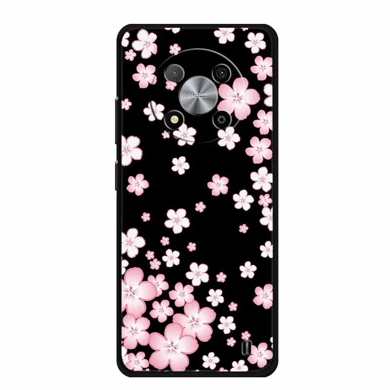 Luxury Soft Silicone TPU Phone Cover with Cartoon Floral Design - Protective Case